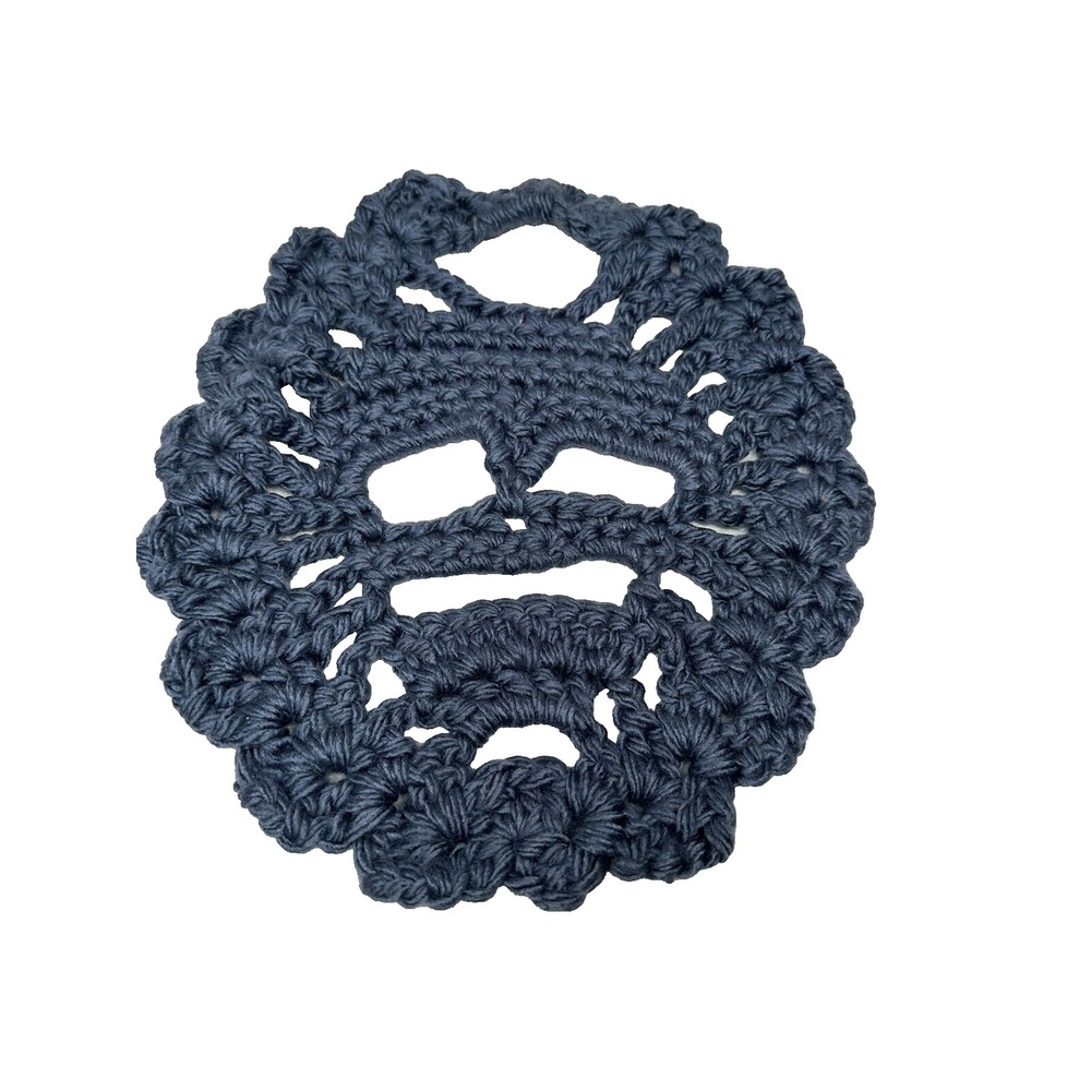 NEW‎ handmade crocheted yarn blue skull table decor dollies